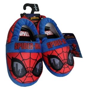 NWT Marvel Spiderman Boys Size 5/6 Bedroom Slipper House Shoes